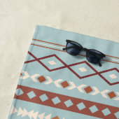 Aztec Mixed Motive Pattern Rusts Cream Blue Strandlaken (In situ)