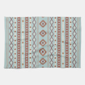 Aztec Mixed Motive Pattern Rusts Cream Blue Theedoek (Horizontaal)