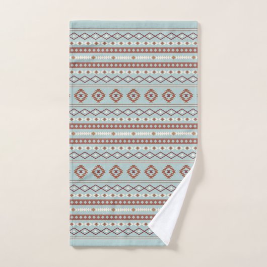 Aztec Mixed Motive RPT Pattern Rusts Cream Blue Bad Handdoek (Handdoek)