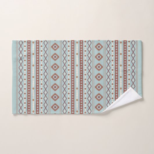 Aztec Mixed Motive RPT Pattern Rusts Cream Blue Bad Handdoek (Handdoek)