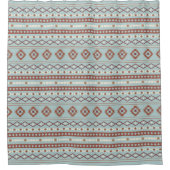 Aztec Mixed Motive RPT Pattern Rusts Cream Blue Douchegordijn (Voorkant)