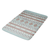 Aztec Mixed Motive V Pattern Rusts Cream Blue Badmat (Gekanteld)