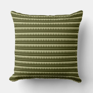 Aztec Mountains - Dk Olive op Lt Khaki Kussen