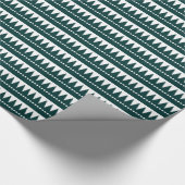 Aztec Mountains - Donkergroen op wit Cadeaupapier (Hoek)