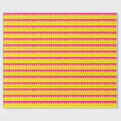Aztec Mountains - Geel op Hot Pink Cadeaupapier (Vlak)