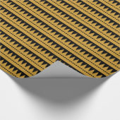 Aztec Mountains - Gold Brown op Black Cadeaupapier (Hoek)