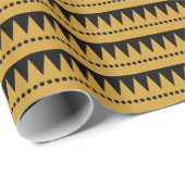 Aztec Mountains - Gold Brown op Black Cadeaupapier (Rol Hoek)