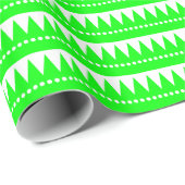 Aztec Mountains - Green on White Cadeaupapier (Rol Hoek)