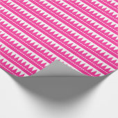 Aztec Mountains - Hot Pink op wit Cadeaupapier (Hoek)
