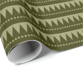 Aztec Mountains - Khaki en Donkere olijfolie Cadeaupapier (Rol Hoek)
