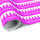 Aztec Mountains - Magenta op White Cadeaupapier (Rol Hoek)