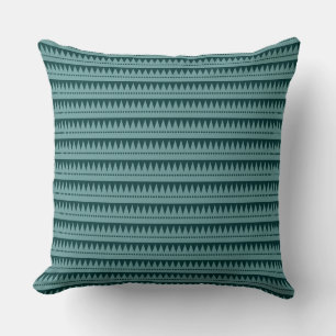 Aztec Mountains - Ocean Green op Dark Green Kussen