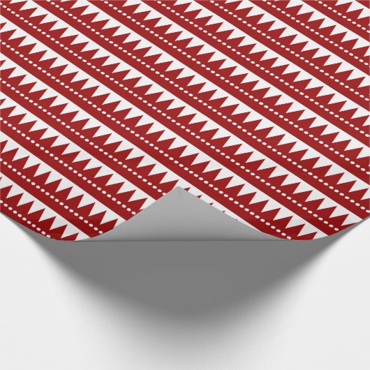 Aztec Mountains - Ruby on White Cadeaupapier (Hoek)