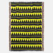 Aztec Mountains - zwart en geel Deken (Voorkant Verticaal)