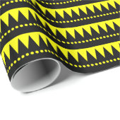 Aztec Mountains - zwart op geel Cadeaupapier (Rol Hoek)