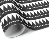 Aztec Mountains - Zwart op wit Cadeaupapier (Rol Hoek)