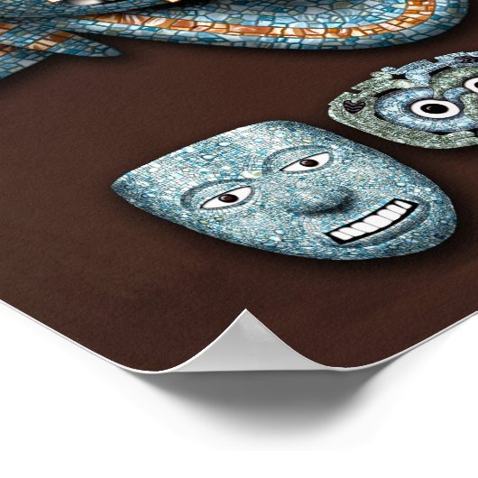 Aztec Mozaïekmaskers Poster (Hoek)