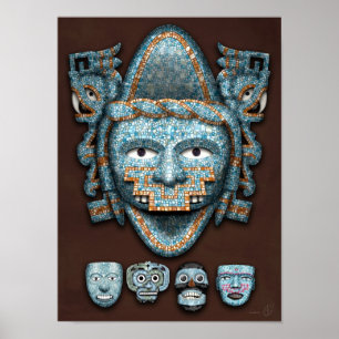 Aztec Mozaïekmaskers Poster