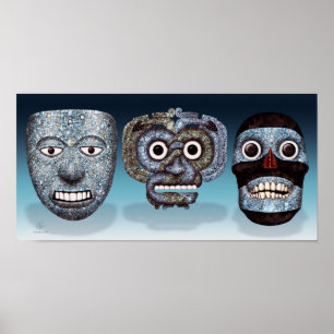 Aztec Mozaïekmaskers Poster