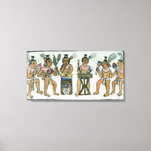 Aztec-muzikanten op een rekening van Aztec Canvas Afdruk (Voorkant)