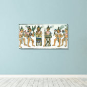 Aztec-muzikanten op een rekening van Aztec Canvas Afdruk (Insitu (Houten vloer))