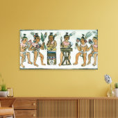 Aztec-muzikanten op een rekening van Aztec Canvas Afdruk (Insitu (Woonkamer))