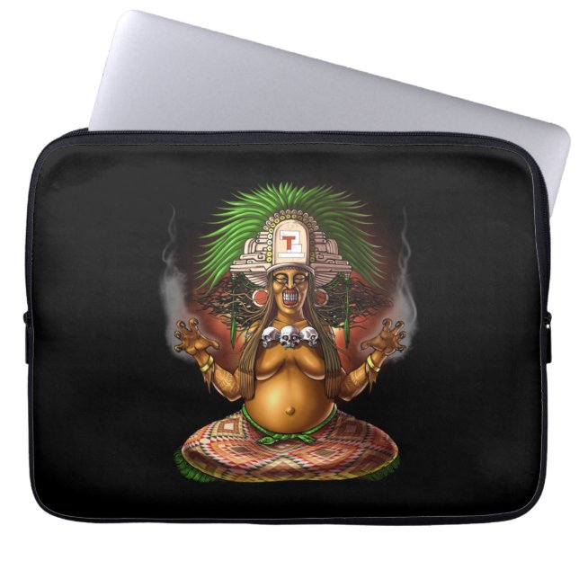 Aztec Mythology Deity Cihuateteo Laptop Sleeve (Voorkant)