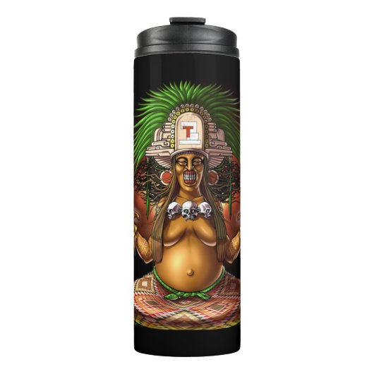 Aztec Mythology Deity Cihuateteo Thermosbeker (Voorkant)