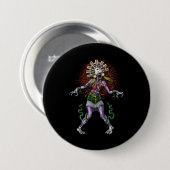 Aztec Mythology Deity Tzitzimitl Ronde Button 7,6 Cm (Voorkant /achterkant)