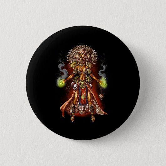 Aztec Mythology God Managua Ronde Button 5,7 Cm (Voorkant)