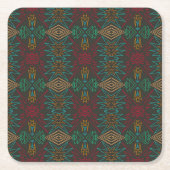 Aztec Native American Geometric Lined Pattern Art Kartonnen Onderzetters (Voorkant)