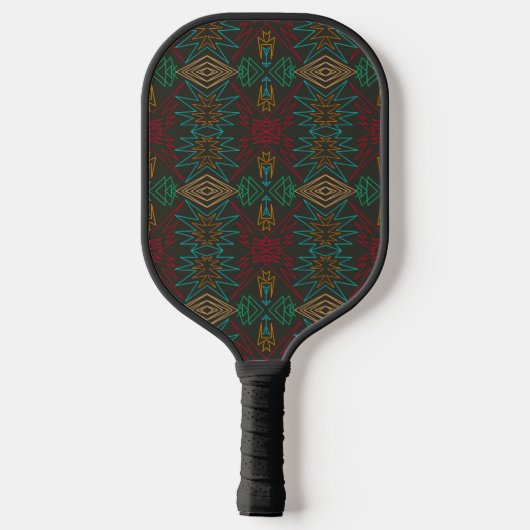 Aztec Native American Geometric Lined Pattern Art Pickleball Paddle (Achterkant)