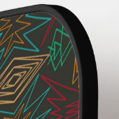 Aztec Native American Geometric Lined Pattern Art Pickleball Paddle (Links Detail)