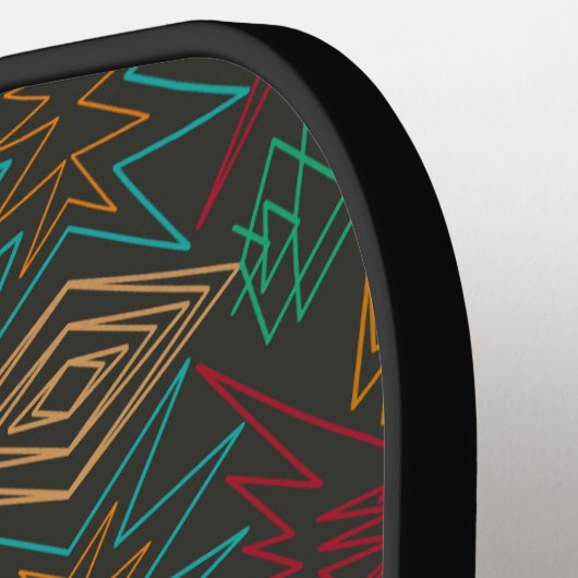 Aztec Native American Geometric Lined Pattern Art Pickleball Paddle (Links Detail)