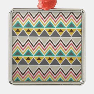 Aztec Native American Tribal Zigzags Design Style Metalen Ornament