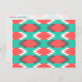 Aztec Native American Turquoise en Pink Pattern Briefkaart (Voorkant / Achterkant)