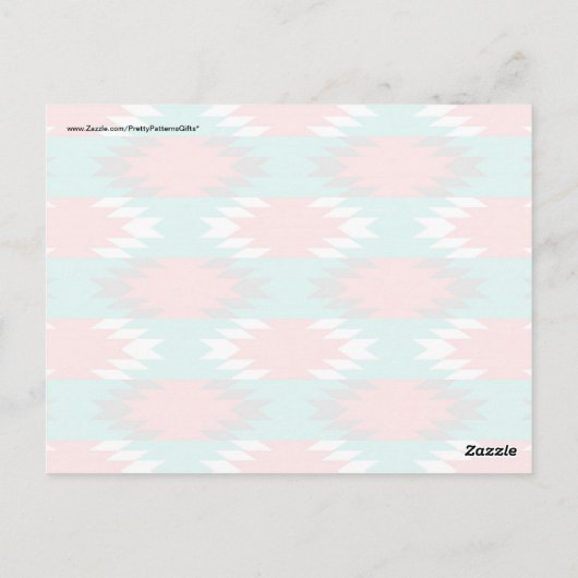 Aztec Native American Turquoise en Pink Pattern Briefkaart (Achterkant)