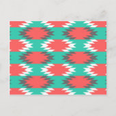 Aztec Native American Turquoise en Pink Pattern Briefkaart (Voorkant)