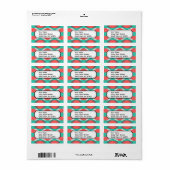 Aztec Native American Turquoise en Pink Pattern Etiket (Full Sheet)