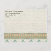 Aztec Native Pastel Peach/Aqua Save the Date Aankondigingskaart (Achterkant)