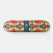 Aztec Navajo Grunge Monogram Skateboard (Horizontaal)
