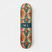 Aztec Navajo Grunge Monogram Skateboard (Voorkant)