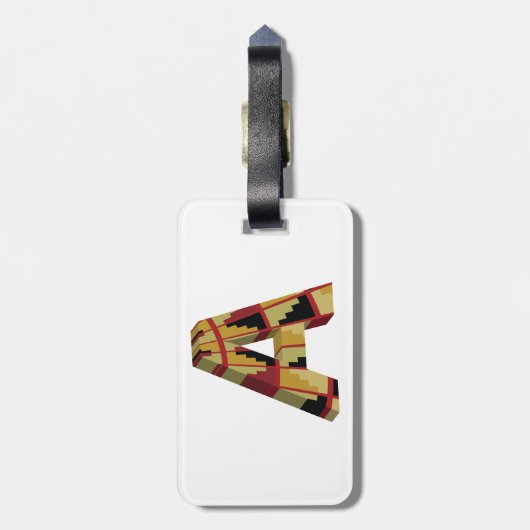 Aztec Navajo Pattern Letter A Bagagelabel (Achterkant verticaal)
