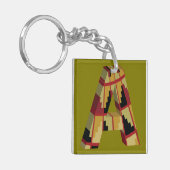 Aztec Navajo Pattern Letter A Sleutelhanger (Voorkant Links)