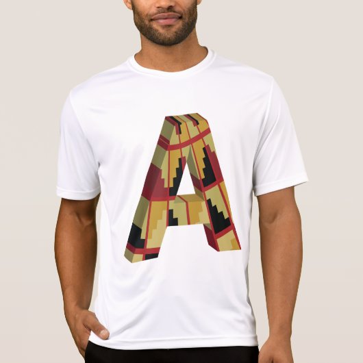 Aztec Navajo Pattern Letter A T-shirt (Voorkant)