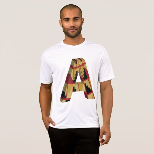 Aztec Navajo Pattern Letter A T-shirt (Voorkant volledig)