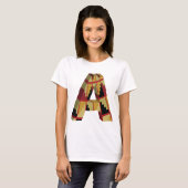 Aztec Navajo Pattern Letter A T-shirt (Voorkant volledig)