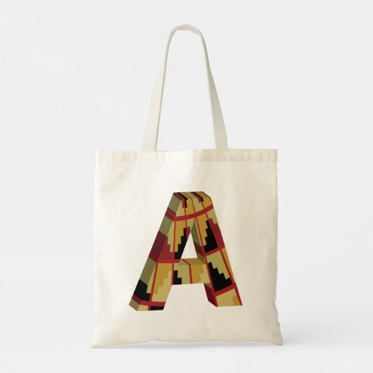 Aztec Navajo Pattern Letter A Tote Bag (Achterkant)