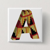 Aztec Navajo Pattern Letter A Vierkante Button 5,1 Cm (Voorkant)