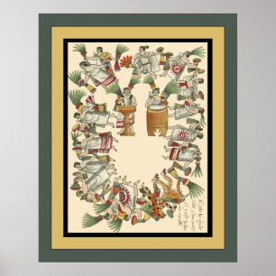 Aztec Noble Dancers ~ Archeology ~Tovar Codex ~ * Poster
